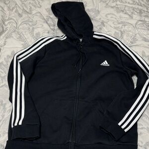 Adidas Women Black Hoodie Jacket XL size